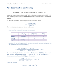 Acid-Base Titration Solution Key