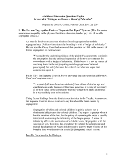 Additional Discussion Questions/Topics for use with