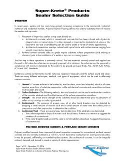 Super-Krete&reg; Products Sealer Selection Guide