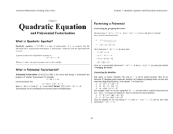 Quadratic Equation