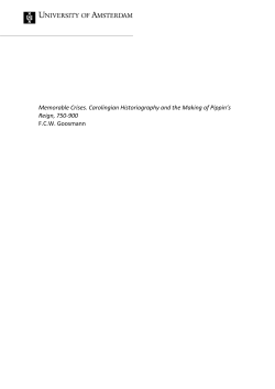 Memorable Crises. Carolingian Historiography and the Making of