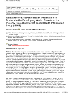 Is electronic health information relevant to doctors in the developing