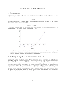 1 Introduction 2 Solving an equation of one variable f(x)=0