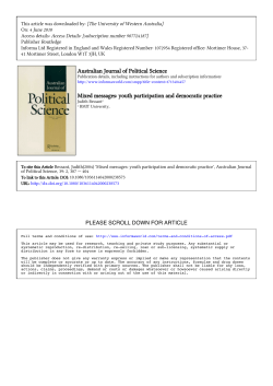 Mixed messages - youth participation and democratic