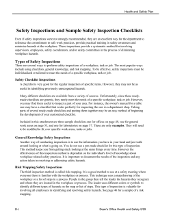 Safety Inspections and Sample Safety Inspection Checklists