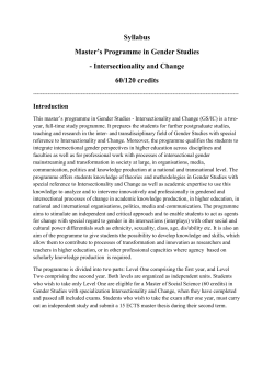 Programme syllabus