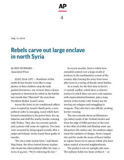4 Rebels carve out large enclave in north Syria