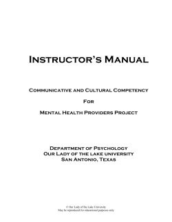 Communicative and Cultural Competency for Mental Health