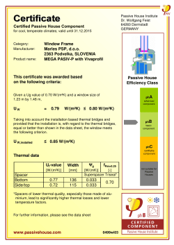 Certified Passive House Component Window Frame Marles PSP