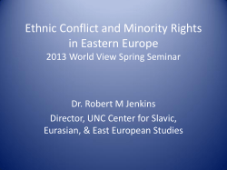 Ethnic Conflict and Minority Rights in Eastern