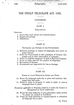 The Indian Telegraph Act, 1885