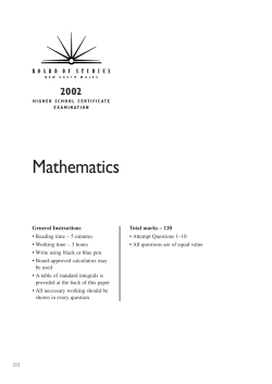 Mathematics - Board of Studies
