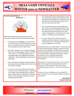 Miaa newsletter - Whaling City Soccer Officials Association