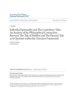 Individual Spirituality and The Canterbury Tales