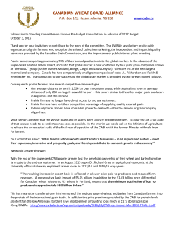 CANADIAN WHEAT BOARD ALLIANCE