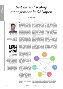 SI-Unit and scaling management in CANopen