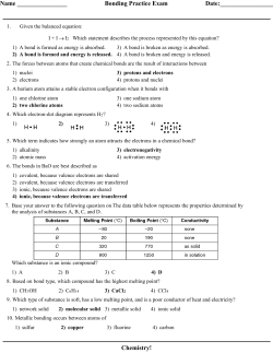 Bonding Practice Exam Answers