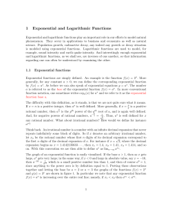 Exponential and Logarithmic Functions document
