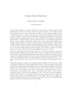 Oxygen Bomb Calorimetry