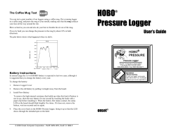 HOBO PressureLogger - Onset Computer Corporation