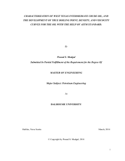 characterization of west texas intermediate crude oil, and the