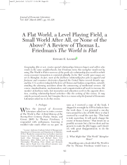 A Flat World, a Level Playing Field, a Small World After All, or None