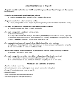 Aristotle`s Elements of Tragedy Aristotle`s Six Elements of Drama