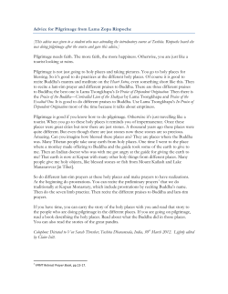 Advice for Pilgrimage from Lama Zopa Rinpoche [This