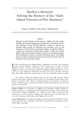 MacKay`s Betrayal: Solving the Mystery of the `Sado Island Prisoner