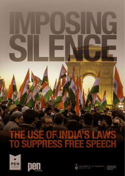 Imposing Silence: The Use of India`s Laws to Suppress Free Speech