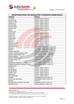 exemptions from the obligation to register under reach