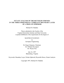 OCTANT ANALYSIS OF THE REYNOLDS STRESSES IN THE