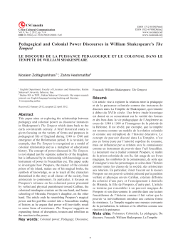 Pedagogical and Colonial Power Discourses in William