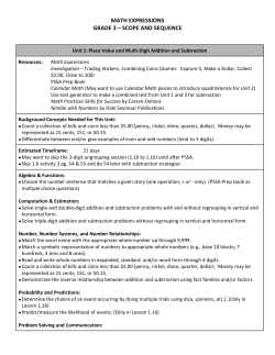 MATH EXPRESSIONS GRADE 3 &ndash; SCOPE AND SEQUENCE