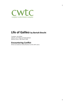 Life of Galileo by Bertolt Brecht Encountering Conflict