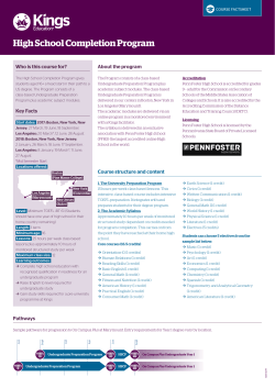 High School Completion Program