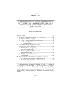 The Divided States of America: Reinterpreting Title VII`s National