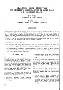 CLARIFYING LEVEL DESCRIPTORS FOR CHILDREN`S