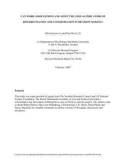 Can word associations and affect be used as indicators of