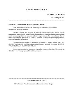 Minor in Chemistry - South Dakota Board of Regents