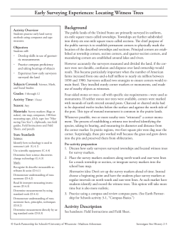 Early Surveying Experiences: Locating Witness