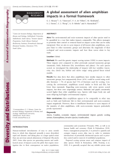 Diversity and Distributions - Invasive Species South Africa