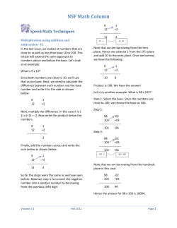 NSF Math Column Feb2011 - North South Foundation