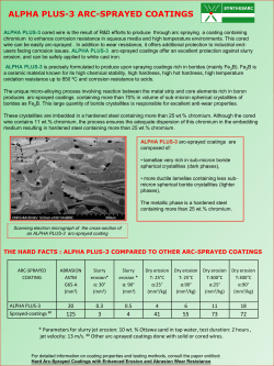ALPHA PLUS-3 ARC-SPRAYED COATINGS