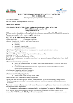 early childhood school readiness programs rbm checklist