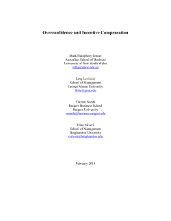 Overconfidence and Incentive Compensation