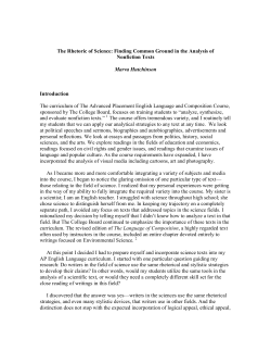 The Rhetoric of Science: Finding Common Ground in the Analysis of