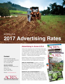 Advertising in Acres USA 2017 Advertising Rates