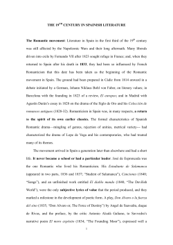 THE 19TH CENTURY IN SPAINISH LITERATURE The Romantic