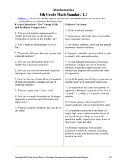 Mathematics 8th Grade Math Standard 1.1